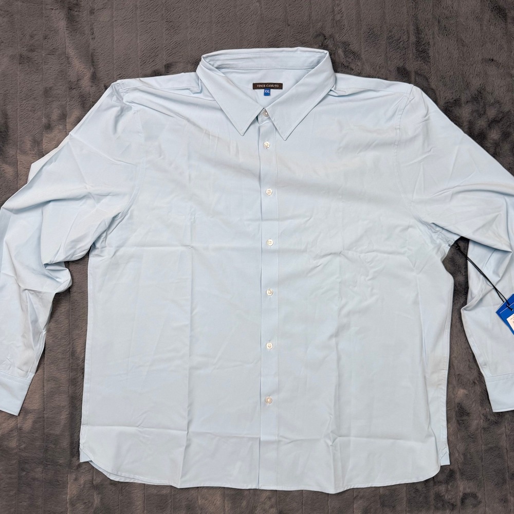 Vince Camuto Mens XXL The Commuter Shirt Glacier Blue Stretch Button Down Shirt